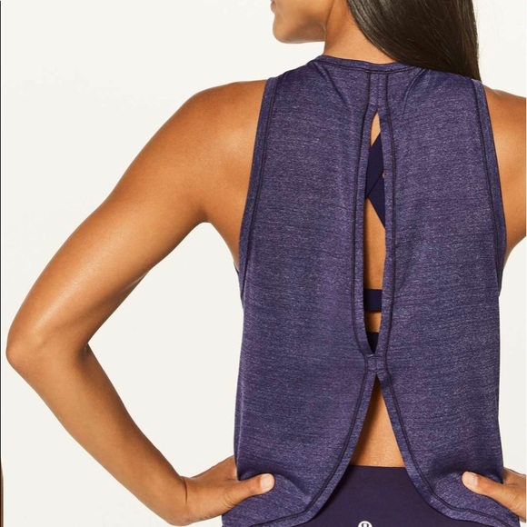 Lululemon Twist & Reach Tank Heathered Aeon Size 8 - Picture 2 of 11